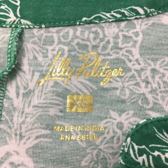 Lilly Pulitzer Cotton Emery Dress XS Gold Logo Buttons Fairy Whimsy Zoo Safari - Picture 14 of 16